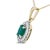 Contemporary 14K Yellow Gold 6x4mm Emerald and 1/5 Cttw Round Diamond Halo Pendant 18" Necklace For Sale - Image 3 of 5