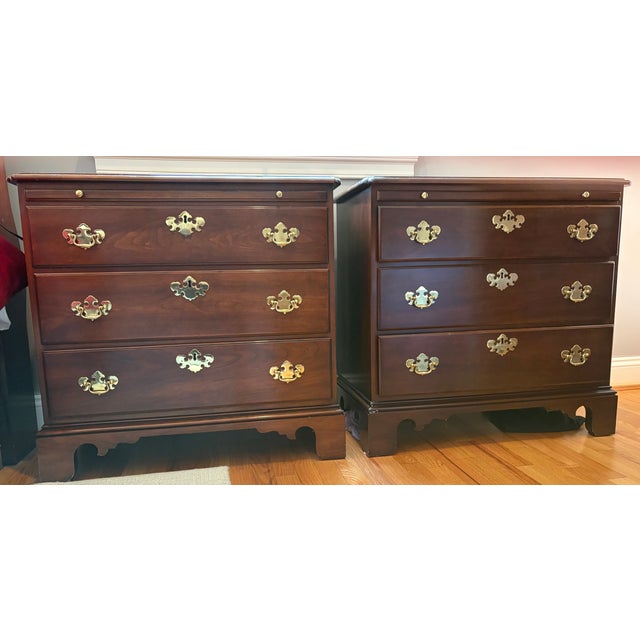 1990s Statton Trutype Americana Cherry Nightstands For Sale In Washington DC - Image 6 of 6