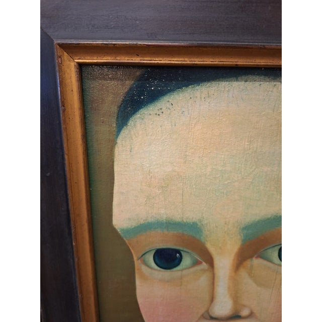 Expressionism Monique Passicot 1984 Oil Painting " Portrait of Nobody ", Framed For Sale - Image 3 of 11