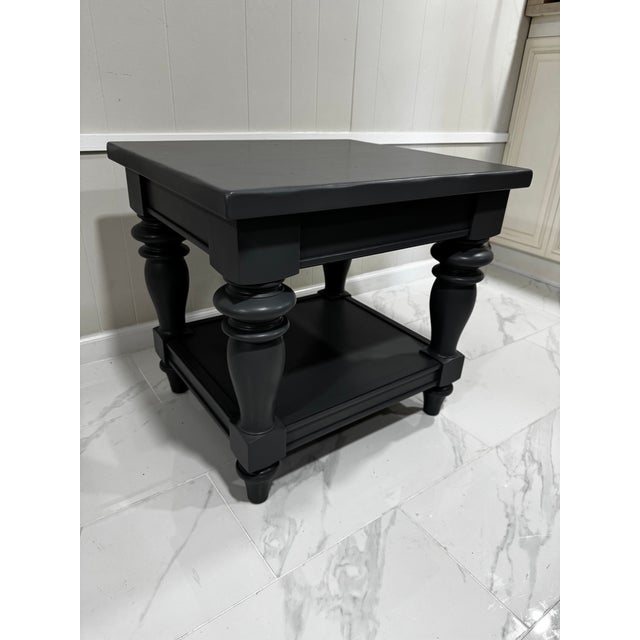 1990s Professionally Restored Solid Wood End Table For Sale - Image 4 of 5