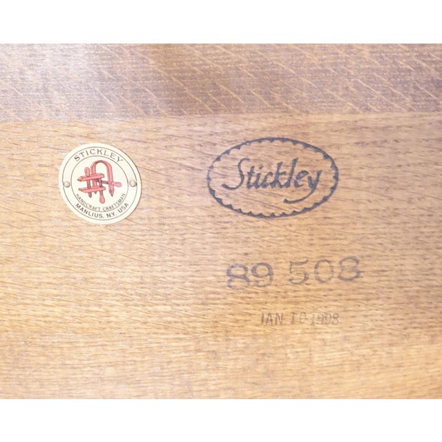 Stickley Furniture Mission Collection Solid Quarter Sawn White Oak Plank Top 46" Accent Coffee Table 89-508 For Sale - Image 9 of 9