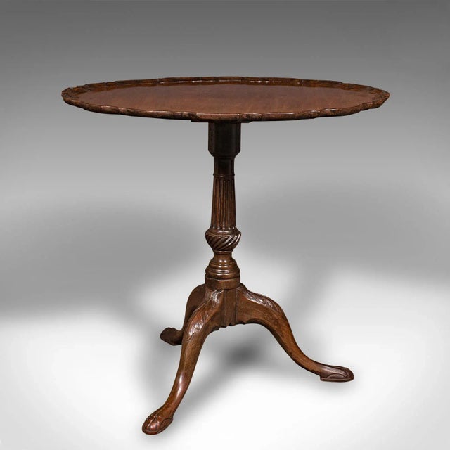 Victorian 1870s Antique Victorian English Pie Crust Lamp Table For Sale - Image 3 of 13