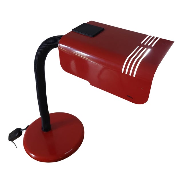 Red Desk Lamp by Targetti Italia, 1970s For Sale
