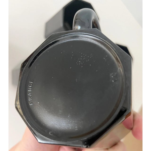 1980s Arcoroc France Postmodern Black Octime Octagon Glass Cups - Set of 6 For Sale - Image 4 of 5