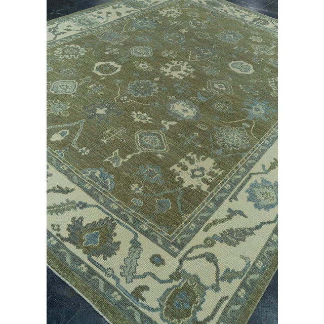 Turkish Oushak Rug 8'10" x 11'6" #19081 For Sale In Houston - Image 6 of 8
