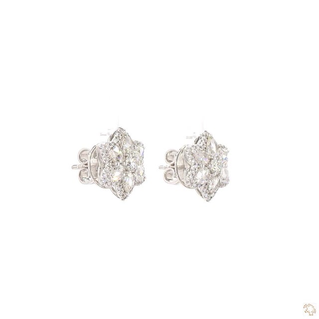 2.5 Carat Round Brilliant Cut Diamond Gold Earrings, Pair For Sale - Image 9 of 9