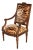 Antique Directoire Fauteuil Arm Chair W Scalamandre Tigre Silk Velvet. Provenance: Joanna Carson Estate