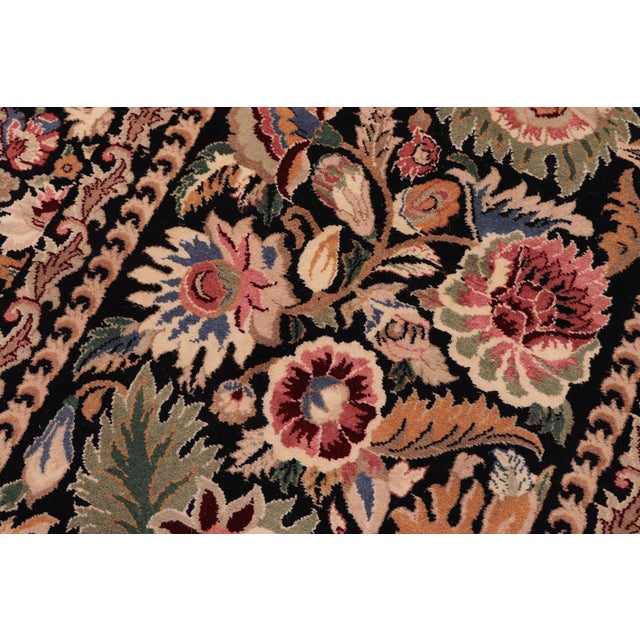 1990s Elegant 1990's Pak-Persian Black/Black Wool Rug - 12'2'' X 17'0'' For Sale - Image 5 of 9