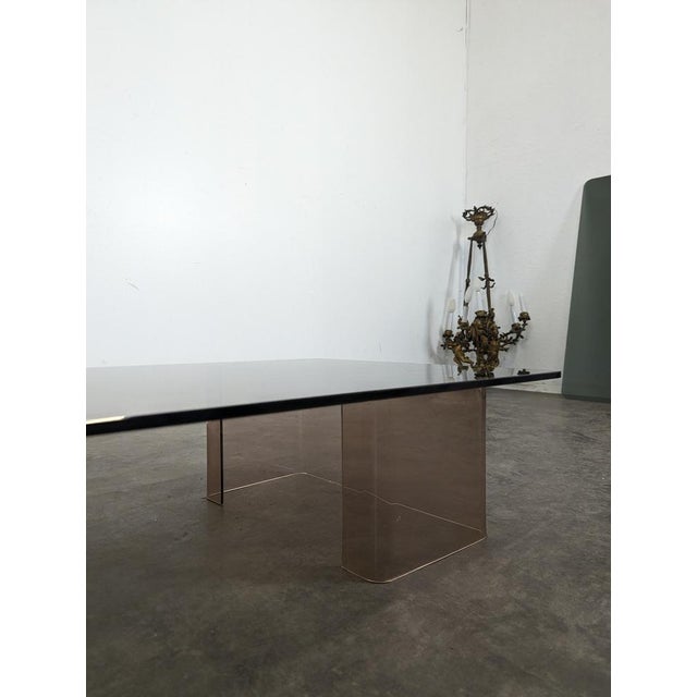Vintage Coffee Table in Glass and Acrylic Glass, 1960s For Sale - Image 5 of 7