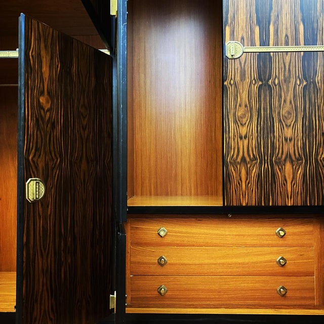 Macassar Ebony and Brass Wardrobe by Adalberto Caraceni for Modernindustria, 1970s For Sale - Image 12 of 18