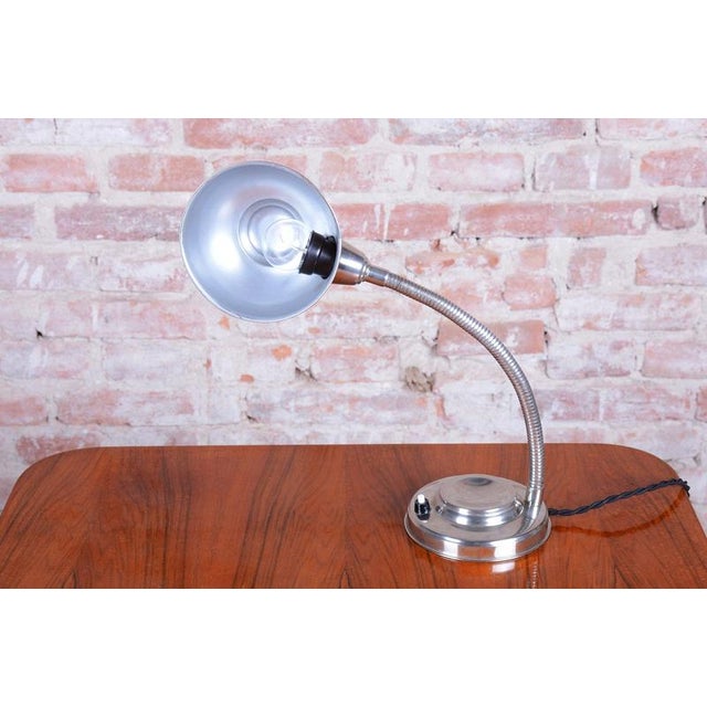 Czech Bauhaus Table Lamp in Chromed Steel and Aluminium by J. Vorel, 1930s For Sale - Image 11 of 14