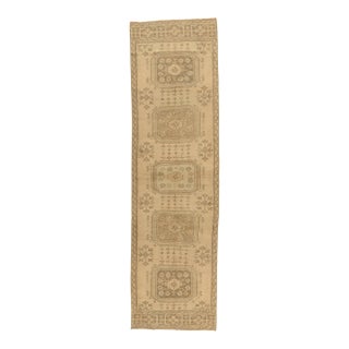 Vintage Circa 1940 Turkish Oushak Runner 3ft 3in X 11ft 3in For Sale