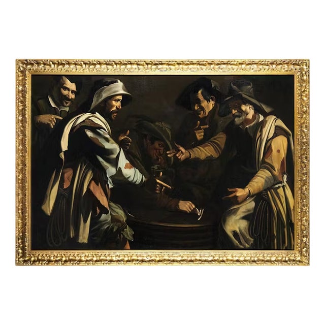 Master of the Flagellation of Cesena, The Morra Players, 1620, Oil on Canvas, Framed For Sale