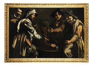 Master of the Flagellation of Cesena, The Morra Players, 1620, Oil on Canvas, Framed
