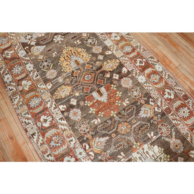 Textile Antique Zabihi Collection Persian Malayer Wide Runner - 4'6" x 10'11" For Sale - Image 7 of 10