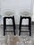 Modern Debra Weninger Design Blackened Steel Cast Glass Counter Stools, a Pair For Sale - Image 3 of 12