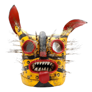 Vintage Ceremonial Jaguar (Tigre) Mask, Zitlala, Guerrero, Mexico