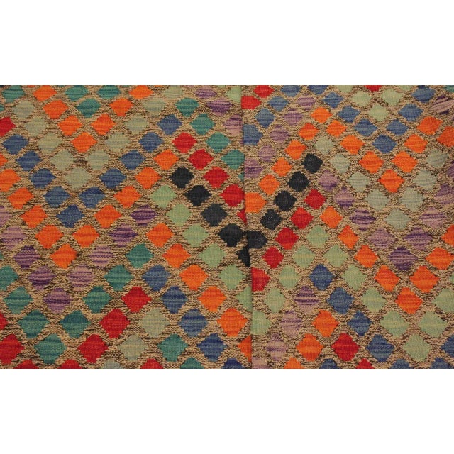 1990s Shabby Chic Abstract Gray/Blue Hand-Woven Kilim Wool Rug -5'9 X 7'11 For Sale In New York - Image 6 of 8