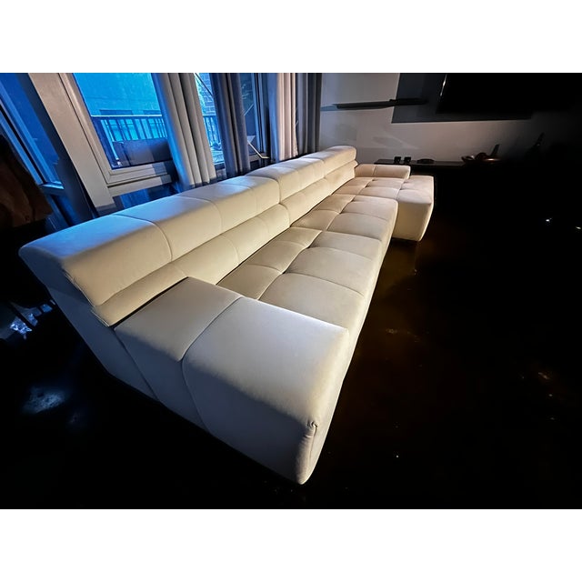 Cantoni Large Cantoni 3-Pc Modular Sectional Sofa in Cream Micro-Suede, Like New For Sale - Image 4 of 12