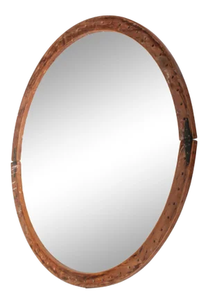 Rustic Oak Circle With Hinges, American Circa 1910
