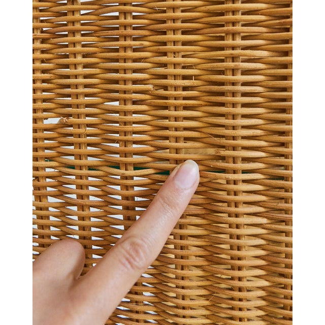 1960's French Rattan and Glass Shelf in the Manner of Louis Sognot For Sale - Image 13 of 17