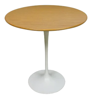 1970s Mid-Century Modern Saarinen for Knoll Oak Tulip Pedestal Side Table