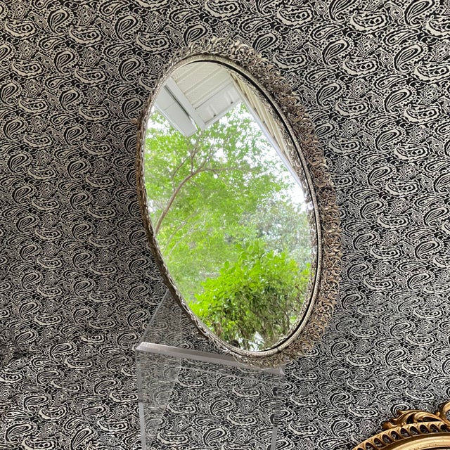 Vintage Brass Filigree Framed Mirror Chairish