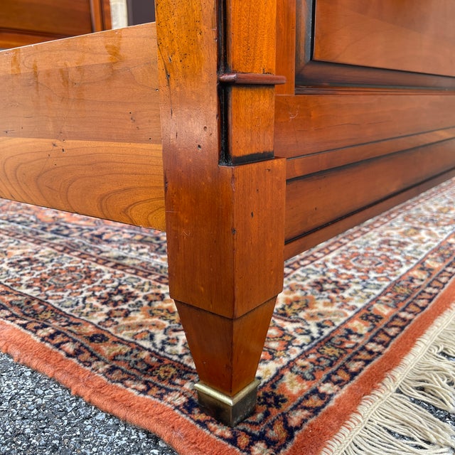 Vintage Harden Solid Cherry Traditional Biedermeier Queen Panel Bed For Sale - Image 11 of 17