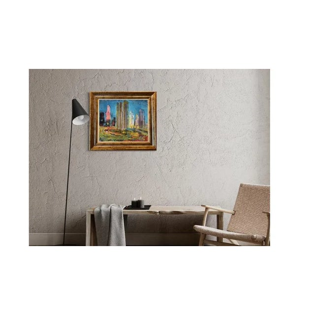 Blue Albert Castañé, Untitled Landscape, 2005, Canvas Painting, Framed For Sale - Image 8 of 9