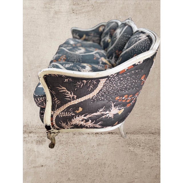 Vintage Green Brunschwig & Fils Carved French Regency Settee Sofa For Sale - Image 10 of 11