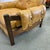 Wood Vintage Tan Vinyl and Walnut Armchair & Ottoman For Sale - Image 7 of 12