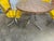 Art Deco Set of Vintage Mid Century Chromes and Yellow Vinyls Four Chairs and Table For Sale - Image 3 of 8
