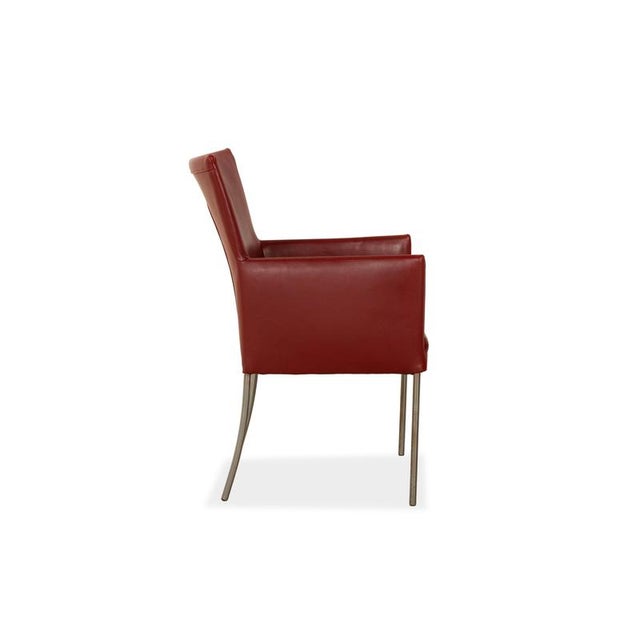 Arc-E Dining Chair in Red Leather from Bert Plantagie For Sale - Image 10 of 13