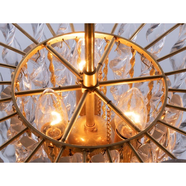 Gold German Tendril Ribbon Chandelier in Crystal Glass & Gilt-Brass from Palwa, 1960s For Sale - Image 8 of 17