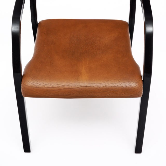 Mid-Century French Leather Armchairs For Sale - Image 9 of 9
