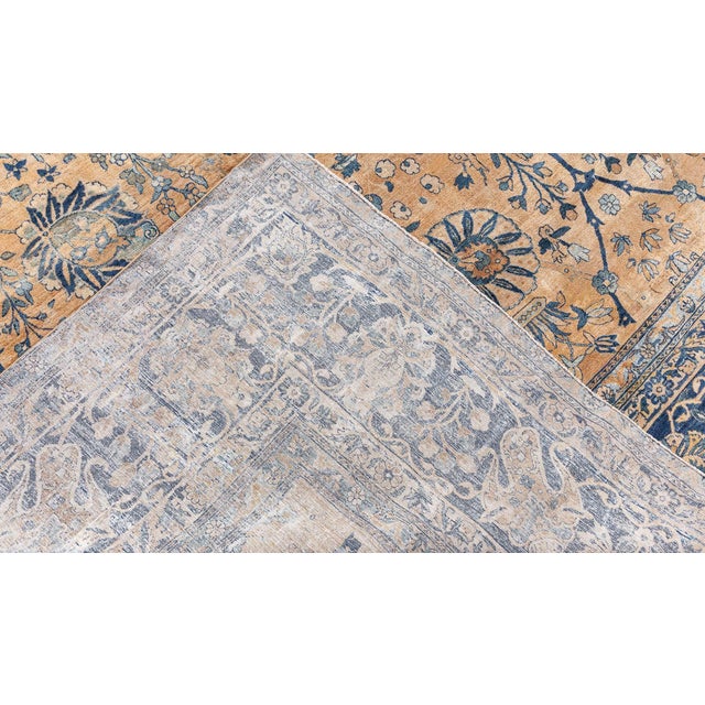 Textile Authentic 19th Century Persian Kirman Handmade Wool Carpet For Sale - Image 7 of 9