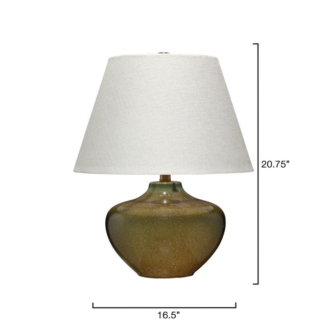 Traditional Monroe Table Lamp, Olive Green Ceramic For Sale - Image 3 of 7