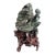 Asian Carved Figurative Precious Stone Sculpture on Root Stand For Sale