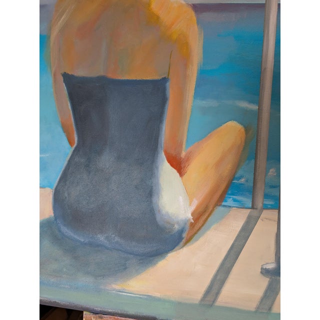 Contemporary Meditations 36x36" Oil on Canvas, Summer Water Scene For Sale - Image 3 of 5