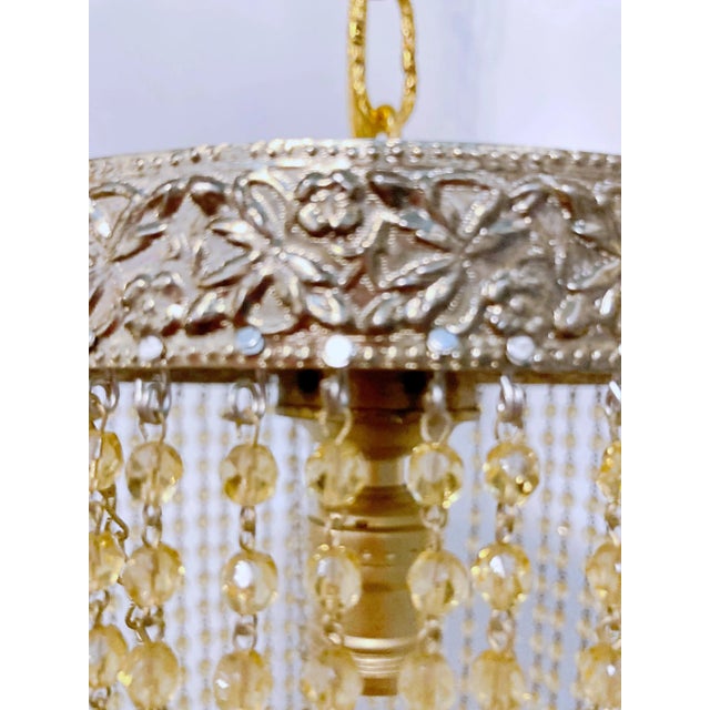 Traditional Italian Bronze Basket Pendant With Amber Beads For Sale - Image 3 of 10