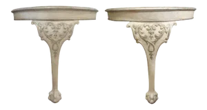 Venetian Painted and Parcel Gilt Console Tables-Pair