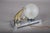 Gold Art Deco Animal-Figure Table Lamp with Frosted Glass Globe, 1940s For Sale - Image 8 of 11
