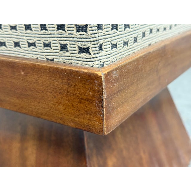 Art Deco Stool + Sculptural Wood Base, Circa 1920's For Sale - Image 9 of 12