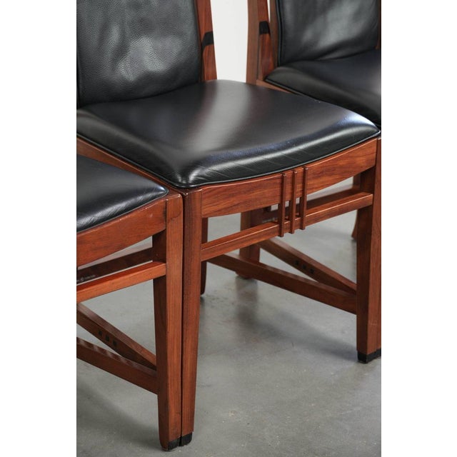 Art Deco Decoforma Series Dining Chairs in Black Cowhide Leather and Wood from Schuitema, Set of 4 For Sale - Image 14 of 18