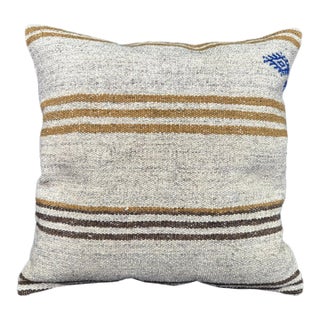 Turkish Hemp Pillow Cushion Natural Beige Brown Cushion Cover 20"x20" For Sale
