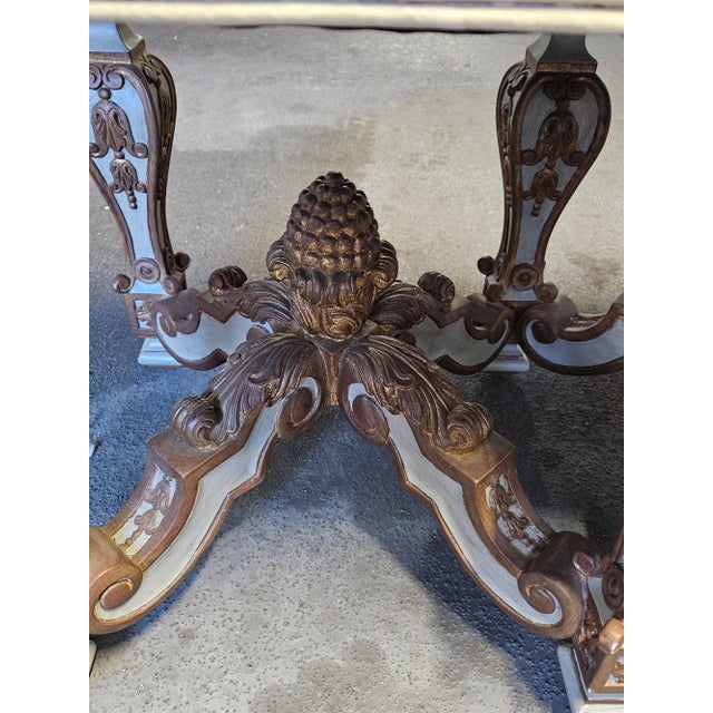 Venetian Style Polychrome and Gilt Hand Carved Wood Bench For Sale - Image 10 of 10