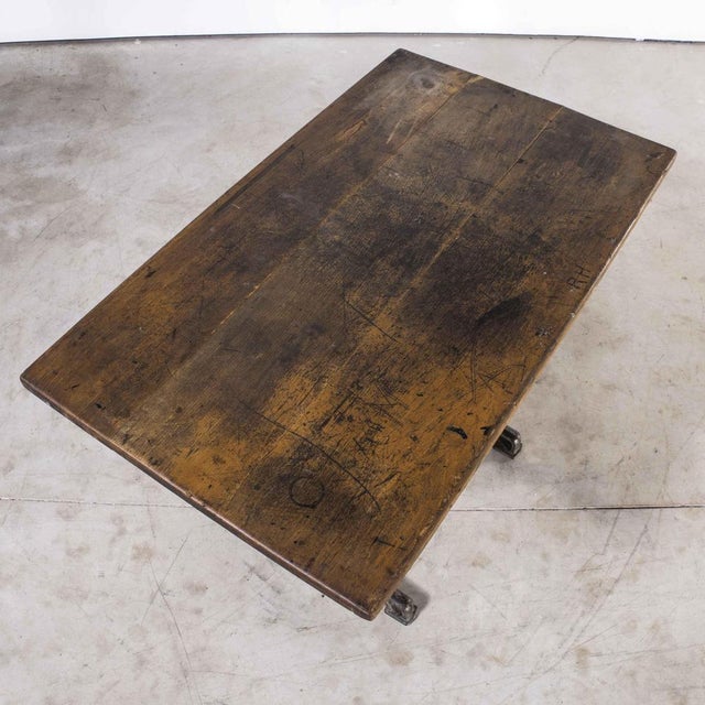 Wood Original Cast Base Fischel Bistro Dining Table, 1930s For Sale - Image 7 of 10