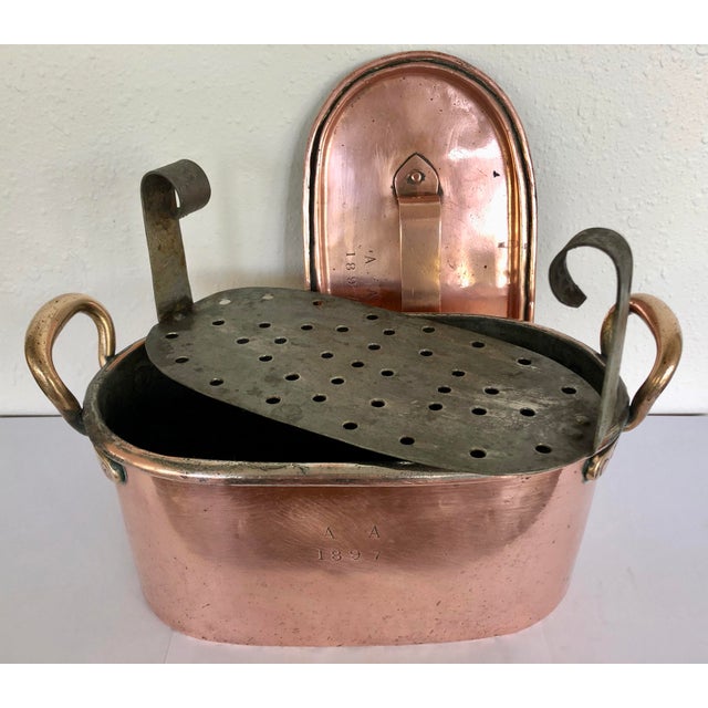 Antique French 1897 Copper Fish Poacher/Steamer Chairish