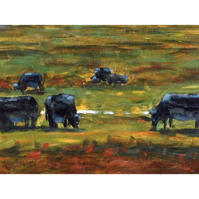 2000 - 2009 James Thorpe Cows Come Home Hand Signed Acrylic Landscape For Sale - Image 5 of 5