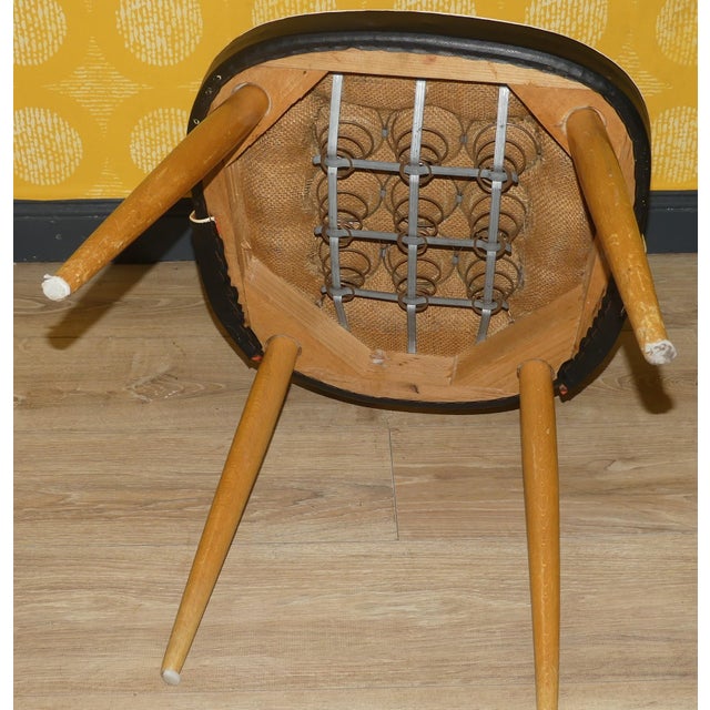Black Red Striped Cocktail Chair, 1960s For Sale - Image 8 of 10